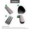 Selafun 4-pieces Travel Set with Case Portable Silverware Utensils Set for work, Stainless Steel Reusable Flatware Set Cutlery Set for Camping Picnic Hiking Office (6.7inch, Matte Black) view 3