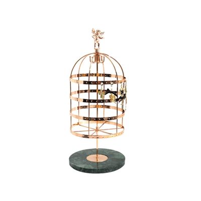 YANZHEXIN Jewelry armoire Creative Birdcage Rotatable Jewelry Storage Rack Earring Rack Metal Bracket Display Rack Storage Jewelry Rack Ornaments jewerly Tree organizing (Color : A)