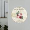 Paris Lait Antephelique Round Metal Wreath Sign Farmhouse Watercolor Parisien Roses Custom Candes Milk Front Door Wreath Sign 9inch Metal Wall Plaque for Front Door,Pub,Bar,Yard,Garden,Man Cave,Farm view 3