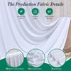 10 ft x 8 ft Wrinkle Free White Backdrop Curtain for Wedding Parties, Polyester Photography Backdrop Drapes for Birthday Parties Stage Backdrop Stand, White Background Curtains 5x8FT 2 Panels view 3