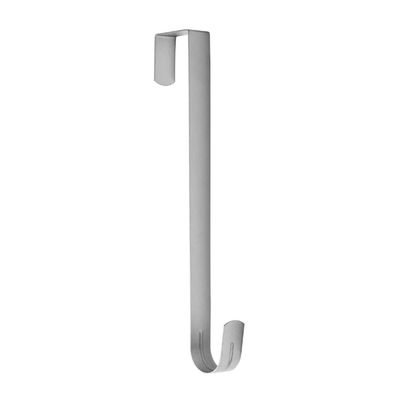Sattiyrch 12" Front Door Wreath Hanger, Ultra Slim Metal Over Door Hook, Damage-Free Hanging for Seasonal & Year-Round Wreaths, Fits Most Doors, Silver, 1 Pack