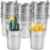 TOPZEA 20 Pack Galvanized Buckets, 4.5"x 5" Metal Buckets with Handle Small Pails Tin Bucket for Party Favors, Farmhouse Flower Bucket Garden Planters Decorative Table Centerpieces Party Supplies view 1