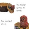 ADIE Ashtray Ashtray Creative with Lid Windproof Cute Forest Animals Resin Ashtrays Portable Exquisite Ash Trays for Men Smokers Gifts Easy to Clean Ashtray (Color : B) view 2