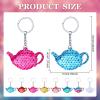 Sureio 24 Pcs Women Tea Party Keychain Tea Party Favors Teapot Sequin Glitter Flip Sequin Keychain Reversible Teapot Key Chains for Carnival Prizes Women Birthday Gifts Supplies, 8 Colors view 2