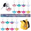 Sureio 24 Pcs Women Tea Party Keychain Tea Party Favors Teapot Sequin Glitter Flip Sequin Keychain Reversible Teapot Key Chains for Carnival Prizes Women Birthday Gifts Supplies, 8 Colors view 3