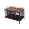 41" Foldable Rectangular Coffee Table, Minimalist Industrial Style Coffee Table with 4 Sliding Door, Wooden Tabletop and Metal Frame Cocktail Table End Table for Living Room, Office view 2