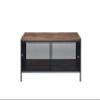 41" Foldable Rectangular Coffee Table, Minimalist Industrial Style Coffee Table with 4 Sliding Door, Wooden Tabletop and Metal Frame Cocktail Table End Table for Living Room, Office view 3