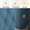 Bedside Cushion Bed Backrest Linen Headboard Cushion Support Reading Pillow Bolster for Twin Full Queen King Daybed Bed Bunk Bed Removable Washable,Beige,59"/150cm(Queen) view 3