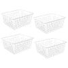 14" Upright Freezer Storage Baskets, White Wire Storage Bins Large Bakset for Freezer, Pantry, Bathroom Organizing, Set of 4 view 1