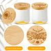 Tessco for you 6 Packs Yogurt Jar Lids Set Bamboo Wood for Jars Reusable Lid with Silicone Sealing Rings and Different Patterns Compatible with Oui Glass Containers view 2