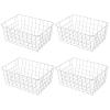 11" Upright Freezer Storage Baskets, White Wire Storage Bins Small Bakset for Freezer, Pantry, Bathroom Organizing, Set of 4 view 1