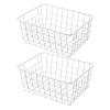 11" Upright Freezer Storage Baskets, White Wire Storage Bins Small Bakset for Freezer, Pantry, Bathroom Organizing, Set of 2 view 1