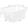14" Upright Freezer Storage Baskets, Large White Wire Storage Bins Bakset for Freezer, Pantry, Bathroom Organizing, Set of 2 view 2