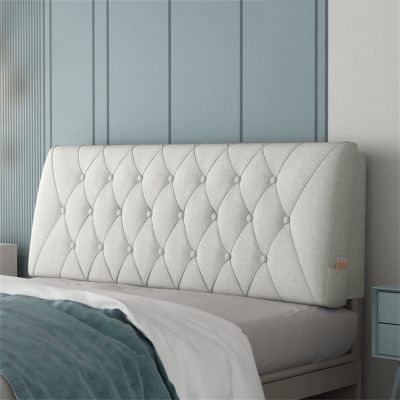 Bedside Cushion Bed Backrest Linen Headboard Cushion Support Reading Pillow Bolster for Twin Full Queen King Daybed Bed Bunk Bed Removable Washable,Gray,59"/150cm(Queen)