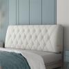 Bedside Cushion Bed Backrest Linen Headboard Cushion Support Reading Pillow Bolster for Twin Full Queen King Daybed Bed Bunk Bed Removable Washable,Gray,59"/150cm(Queen) view 1