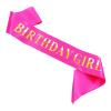 Birthday Girl Sash with Gold Foil - Soft Satin Pink Sash for Women - Happy Birthday Decorations for Sweet 16, 18 21 25 30 40 50 or Any Other Bday view 1