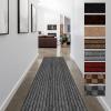 FREADEM Runner Rugs for Hallways, 4FT x 73FT Non Slip Kitchen Area Rug Entryway Runner Laundry Room Rug, 2-82 FT Indoor Outdoor Carpet Runners with Rubber Backing, Grey Stripe view 1
