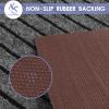 FREADEM Runner Rugs for Hallways, 4FT x 73FT Non Slip Kitchen Area Rug Entryway Runner Laundry Room Rug, 2-82 FT Indoor Outdoor Carpet Runners with Rubber Backing, Grey Stripe view 3