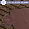 FREADEM Runner Rugs for Hallways, 2FT x 51FT Non Slip Kitchen Area Rug Entryway Runner Laundry Room Rug, 2-82 FT Indoor Outdoor Carpet Runners with Rubber Backing, Brown Stripe view 3