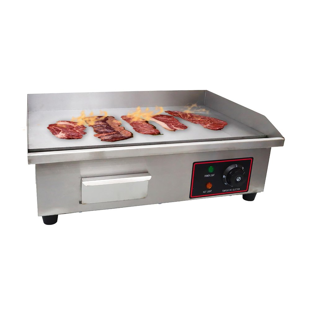 INTSUPERMAI 21.6513.78 in Commercial Electric Griddle 110V 3000W Electric Countertop Flat Top Griddle Hot Plate Stove Stainless Steel Teppanyaki Grill