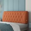 Bedside Cushion Bed Backrest Linen Headboard Cushion Support Reading Pillow Bolster for Twin Full Queen King Daybed Bed Bunk Bed Removable Washable,Orange,59"/150cm(Queen) view 1