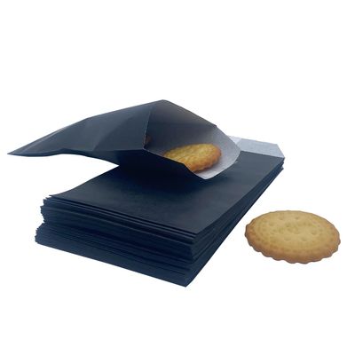 Amsthow Glassine Paper Bags Black Candy Small Wax Treat Greaseproof Bakery Flat Cookie Bags for Candies Chocolate Pastries Snacks 100Pcs