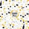 3000 Pieces Birthday Confetti Number 30 Glitter Confetti Birthday Cake Confetti Table Confetti Black Gold and Silver Party Decorations Supplies for Birthday, Anniversary (30th Style) view 4