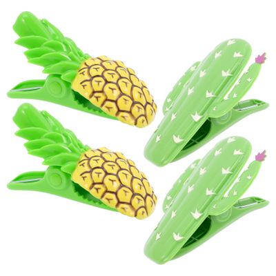 4pcs Beach Towel Clips Multi-Function Non- Holder for Towels and Clothes Adorable Pineapple for Beach Chairs Camping Use