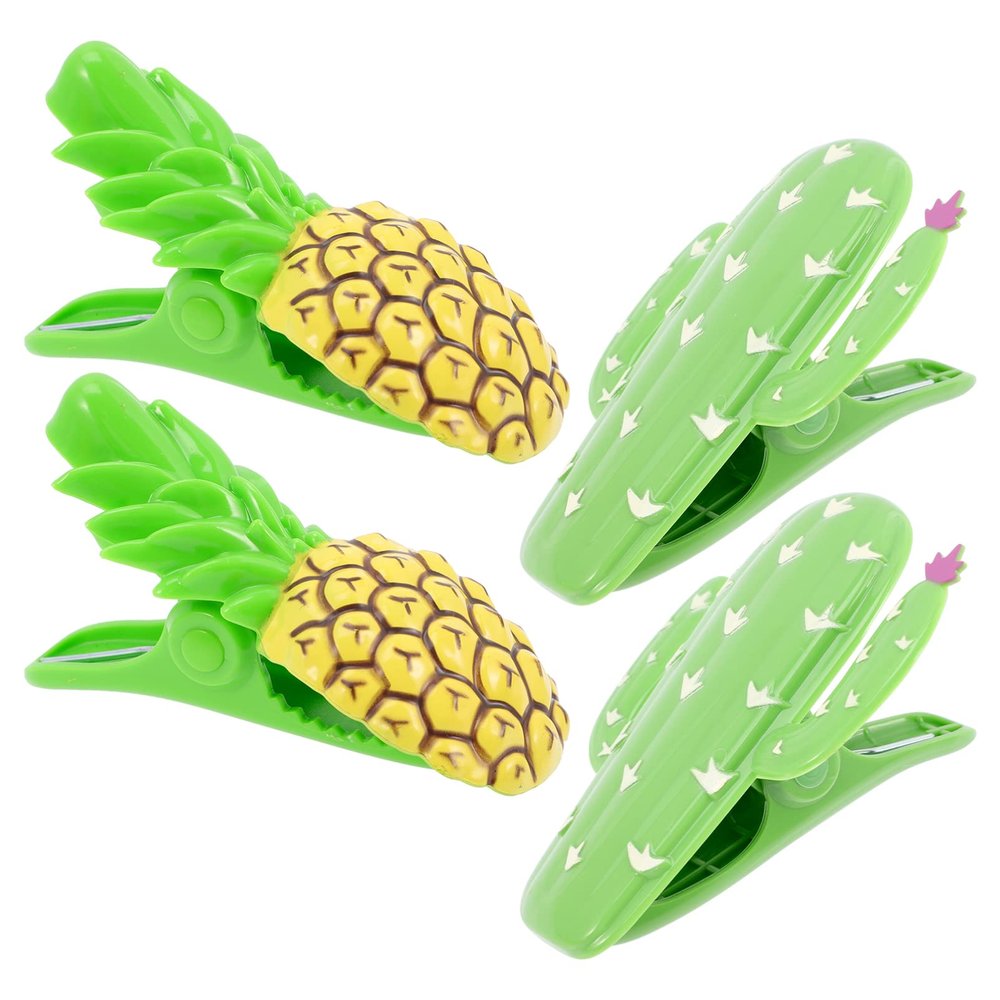 4pcs Beach Towel Clips Multi-Function Non- Holder for Towels and Clothes Adorable Pineapple for Beach Chairs Camping Use