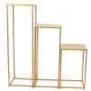 3Pcs Metal Flower Floor Vase Column Flower Stand Geometric Centerpieces Vase for Tables, 31.5/23.6/15.7in Tall Gold Flower Holder for Home Party Wedding Decorations, Rectangular Flower Display Rack view 3