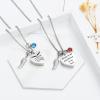 2 Pack Cremation Jewelry Heart Urn Necklace for Ashes Stainless Steel Keepsake Pendant Memorial Birthstone Urn Jewelry for Ashes for Women Men (2 Pcs Heart Urn Necklace) view 2