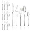Snplowum 20 Piece Matte Silver Flatware Set, Royal 304 Stainless Steel Cutlery Utensils, Elegant Tableware For Wedding & Daily Use Silverware, Service For 6 view 1