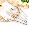 Snplowum 20 Piece Matte Silver Flatware Set, Royal 304 Stainless Steel Cutlery Utensils, Elegant Tableware For Wedding & Daily Use Silverware, Service For 6 view 3