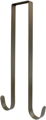 Manesi 12 Inch Christmas Wreath Hanger Hooks Over Door Metal Hooks Practical Clothes Towel Hanger Hooks for Christmas Front Door Decorations -Premium Sturdy Metal (Bronze)