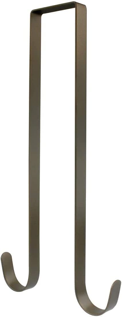 Manesi 12 Inch Christmas Wreath Hanger Hooks Over Door Metal Hooks Practical Clothes Towel Hanger Hooks for Christmas Front Door Decorations -Premium Sturdy Metal (Bronze)
