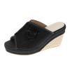 ZBYY Womens Denim Platform Wedges Sandals Summer Fish Mouth Sandals Slip On Thick Bottom Espadrille Sandal Slide view 4