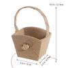 Burlap Wedding Flower Girl Basket Double Heart with Bowknot, wedding flower basket Vintage Rustic Flower Basket for Wedding burlap flower basket Ceremony buralp flower girl basket view 3