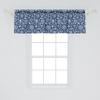 Ambesonne Sailboat Window Valance Pack of 2, Diagonal Hatched Nautical Elements Ship's Wheel Anchor and Marine Animals, Rod Pocket Curtain Valances for Kitchen Bedroom, 54" X 18", Blue White view 1