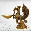 Elegant Brass Peacock Diya view 1