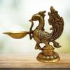 Elegant Brass Peacock Diya view 2