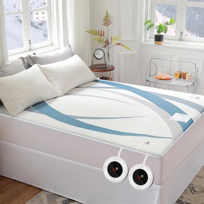 Gotcozy Heated Mattress Pad King Size Dual Control - Electric Mattress Pad Fit up to 15 with 6 Heat Setting & 10 Hour Auto Off ETL Certified Machine Washable(Blue)