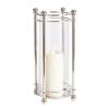 MY SWANKY HOME Elegant Chrome Silver Cylinder Hurricane Pillar Candle Holder Classic Minimalist view 1