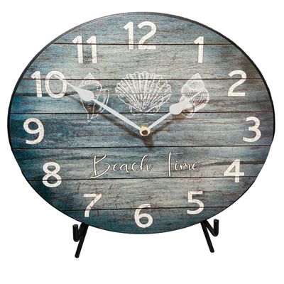 Beach Time Wall Clock | Ultra Quiet Quartz Mechanism | Hand Made in USA Beautiful Crisp Lasting Color | Comes in 8 Sizes (18-Inch, Beach)