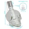 Sunnydaze Grinning Skull Glass Tabletop Torches - Outdoor Patio Lighting - Includes Wicks and Attached Snuffers - Set of 4 Refillable Torches - Clear view 3