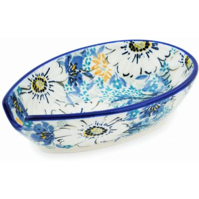 Polmedia Polish Pottery Spoon Rest UNIKAT - Elegance Pattern Handmade in Boleslawiec Poland by Ceramika Artystyczna + Certificate of Authenticity