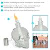Sunnydaze Grinning Skull Glass Tabletop Torches - Outdoor Patio Lighting - Includes Wicks and Attached Snuffers - Set of 2 Refillable Torches - Clear view 2