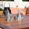 Sunnydaze Grinning Skull Glass Tabletop Torches - Outdoor Patio Lighting - Includes Wicks and Attached Snuffers - Set of 2 Refillable Torches - Clear view 4
