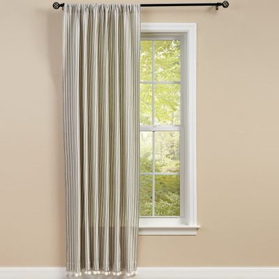 Park Designs Ticking with Ball Fringe Single Panel 56" x 84"
