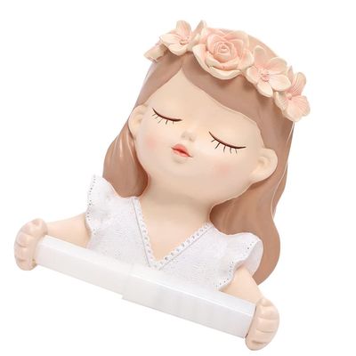 Beavorty 1pc Decorative Toilet Paper Holder Girl Shaped Wall-mounted Tissue Rack Punch Design Material for Bathroom Lightweight and Practical Storage