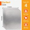 Oven Liners for Bottom of Oven, Silver 17" X 25" - Premium Large Thick Mats, Heavy Duty Liner for Bottom of Electric Range, Gas Range, Microwave, Etc. - Non Stick Teflon Mats (4-pack) view 3